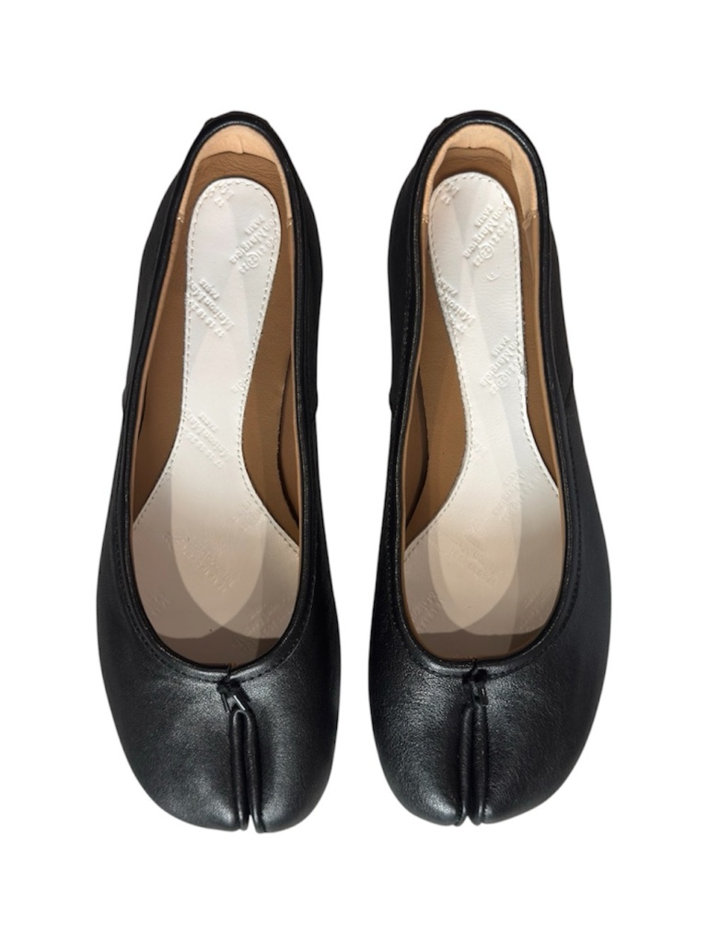 Maison Margiela Tabi Ballerina Flats In Black Lambskin Leather